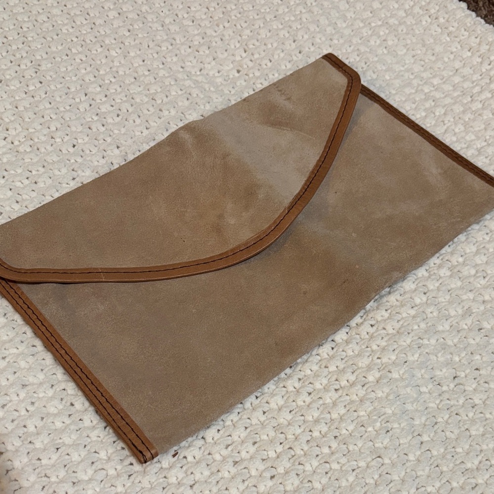 Elegant Tan Suede Women's Clutch